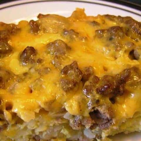 Keto Cheesy Sausage and Egg Bake