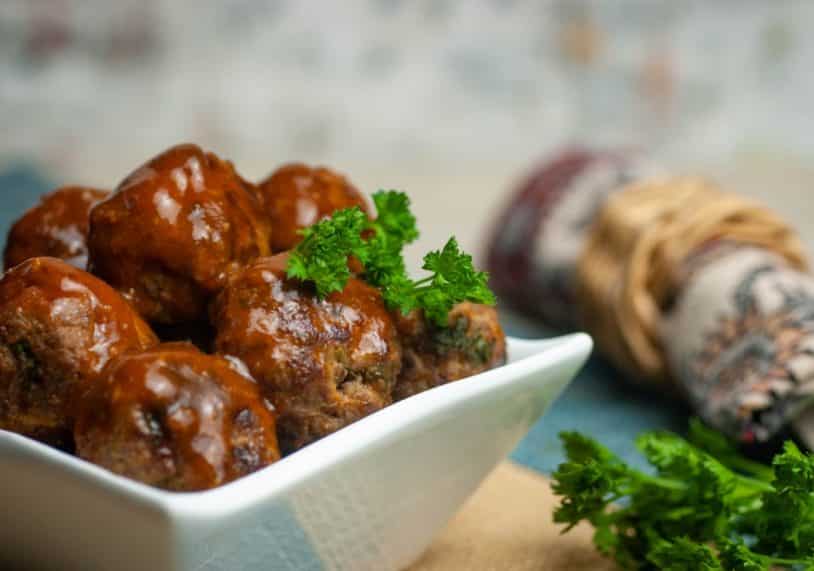 Keto Bacon Bourbon Meatballs