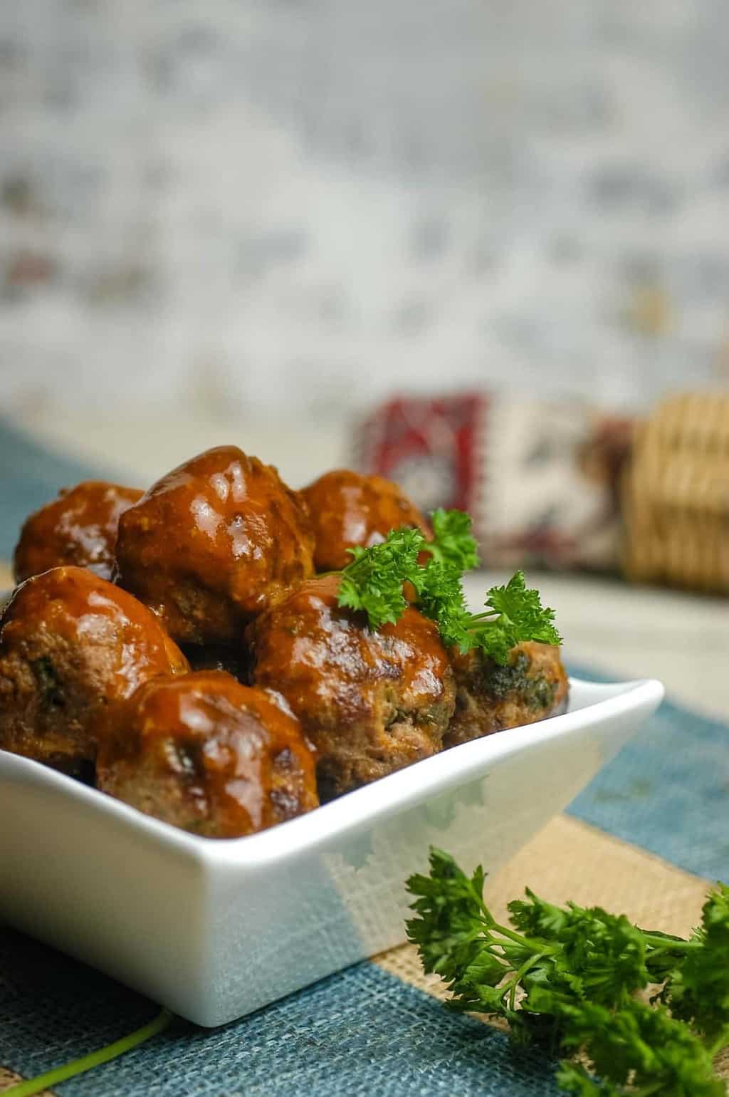 Keto Bacon Bourbon Meatballs