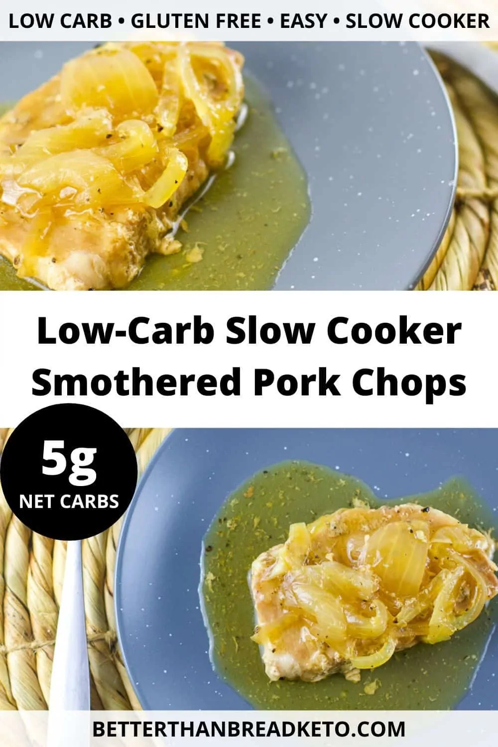 Low-Carb Slow Cooker Smothered Pork Chops